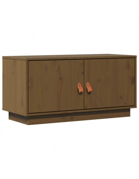 Mobile Porta TV Miele 80x34x40 cm in Legno Massello di Pino