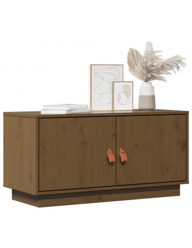 Mobile Porta TV Miele 80x34x40 cm in Legno Massello di Pino