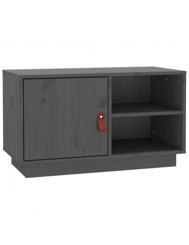 Mobile Porta TV Grigio 70x34x40 cm in Legno Massello di Pino