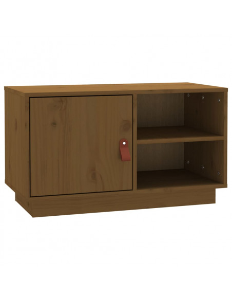 Mobile Porta TV Miele 70x34x40 cm in Legno Massello di Pino