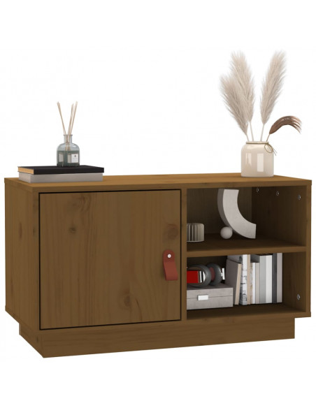 Mobile Porta TV Miele 70x34x40 cm in Legno Massello di Pino