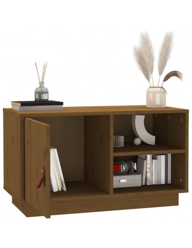 Mobile Porta TV Miele 70x34x40 cm in Legno Massello di Pino