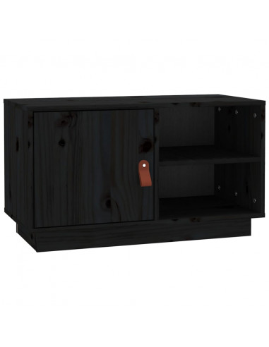Mobile Porta TV Nero 70x34x40 cm in Legno Massello di Pino