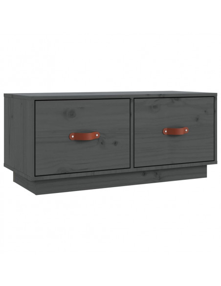 Mobile Porta TV Grigio 80x34x35 cm in Legno Massello di Pino