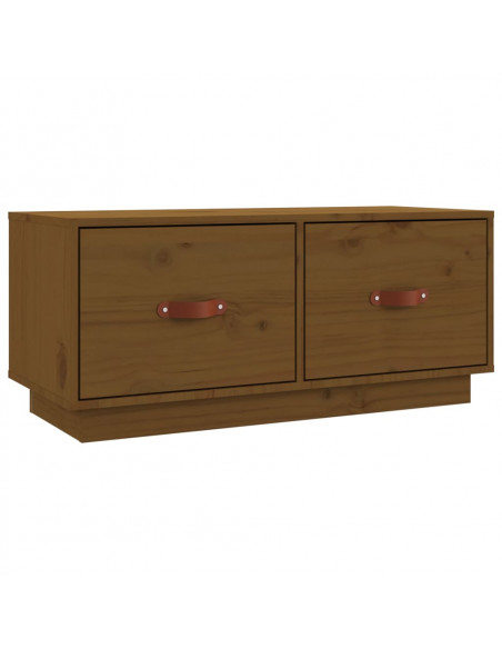 Mobile Porta TV Miele 80x34x35 cm in Legno Massello di Pino