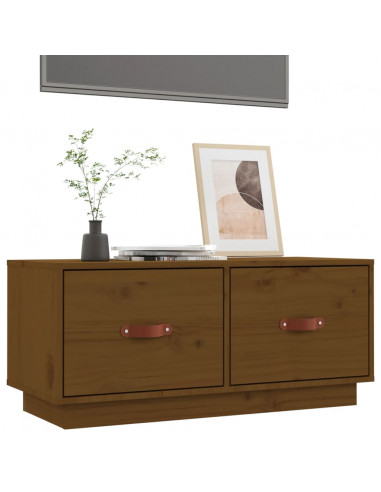 Mobile Porta TV Miele 80x34x35 cm in Legno Massello di Pino