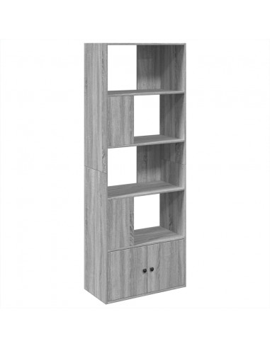 Libreria Grigio Sonoma 70x36x189 cm in Legno Multistrato