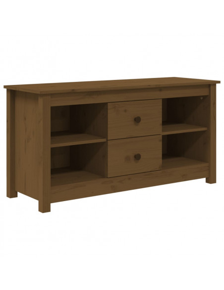 Mobile Porta TV Miele 103x36,5x52 cm in Legno Massello di Pino