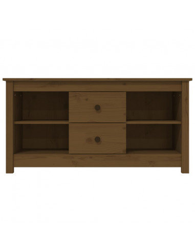 Mobile Porta TV Miele 103x36,5x52 cm in Legno Massello di Pino