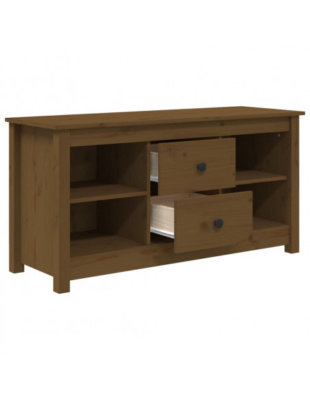 Mobile Porta TV Miele 103x36,5x52 cm in Legno Massello di Pino