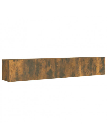 Set Mobili Porta TV 2 pz Rovere Fumo in Legno Multistrato