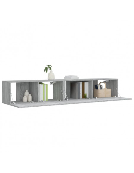Set Mobili Porta TV 2 pz Grigio Sonoma in Legno Multistrato