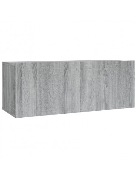 Set Mobili Porta TV 2 pz Grigio Sonoma in Legno Multistrato