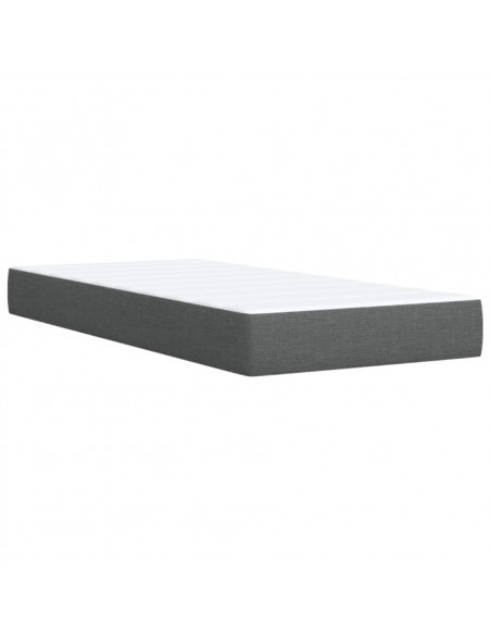Giroletto a Molle con Materasso Grigio Scuro 90x190 cm Tessuto