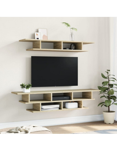 Mobili TV a Muro Rovere Sonoma in Legno Multistrato