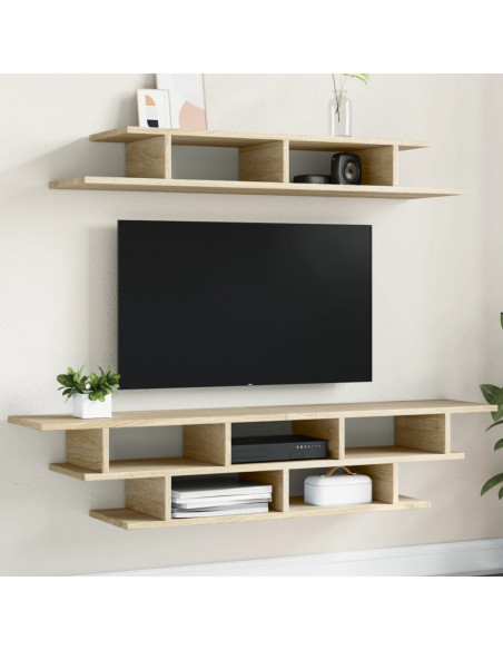 Mobili TV a Muro Rovere Sonoma in Legno Multistrato