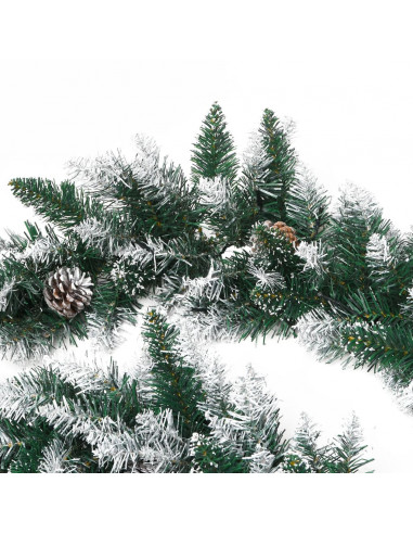 Ghirlanda Natalizia con Luci a LED 2,7 m in PVC Verde