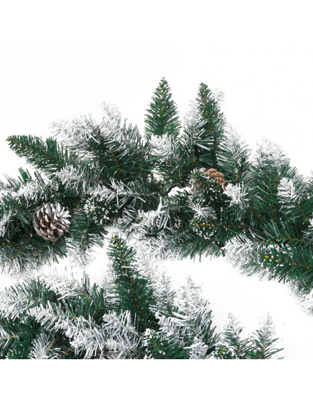 Ghirlanda Natalizia con Luci a LED 2,7 m in PVC Verde