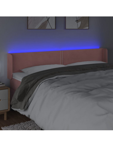 Testiera a LED Rosa 183x16x78/88 cm in Velluto