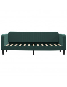 Divano Letto Estraibile Cassetti Verde Scuro 80x200cm Velluto 2