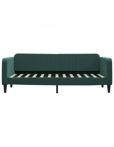 Divano Letto Estraibile Cassetti Verde Scuro 80x200cm Velluto
