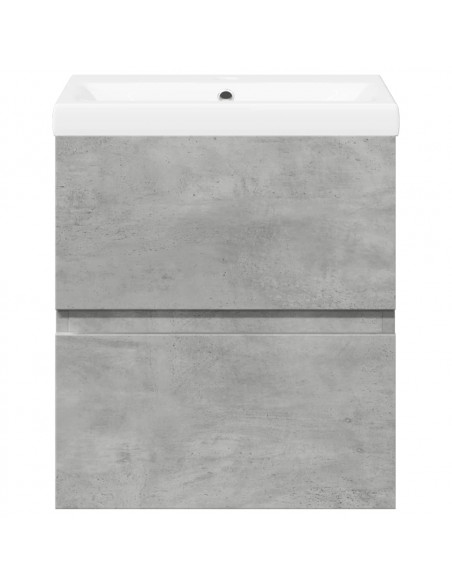 Set Mobili da Bagno 2 pz Grigio Cemento in Legno Multistrato