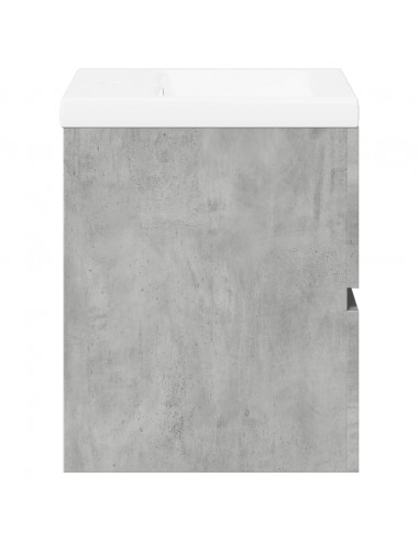 Set Mobili da Bagno 2 pz Grigio Cemento in Legno Multistrato