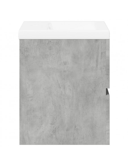 Set Mobili da Bagno 2 pz Grigio Cemento in Legno Multistrato