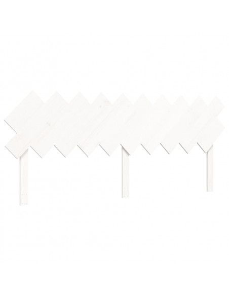 Giroletto con Testiera Bianco 200x200 cm in Legno Massello