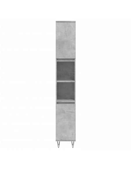 Set di Mobili da Bagno 3 pz Grigio Cemento in Legno Multistrato