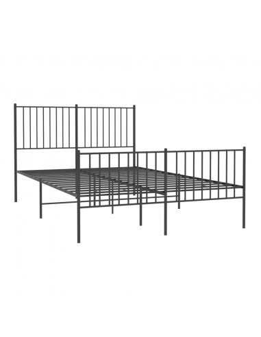 Giroletto con Testiera e Pediera Metallo Nero 140x200 cm