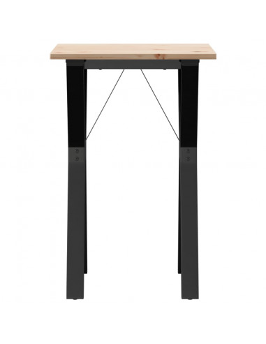 Tavolo da Pranzo Telaio a Y 50x50x75 cm Legno Pino e Acciaio