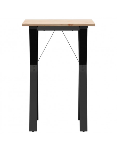 Tavolo da Pranzo Telaio a Y 50x50x75 cm Legno Pino e Acciaio