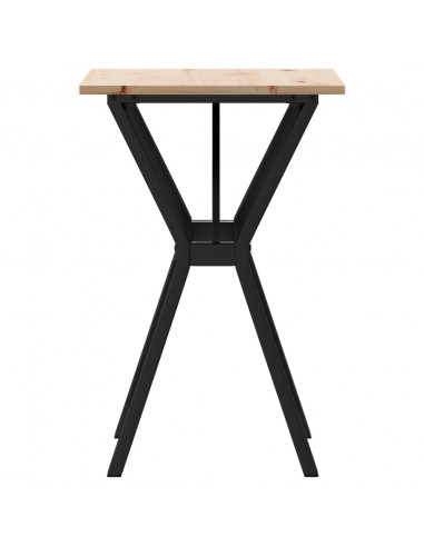 Tavolo da Pranzo Telaio a Y 50x50x75 cm Legno Pino e Acciaio