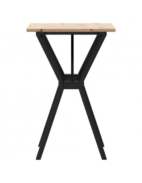 Tavolo da Pranzo Telaio a Y 50x50x75 cm Legno Pino e Acciaio