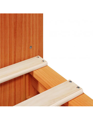 Letto Libreria senza Materasso Marrone Cera 135x190 cm Legno