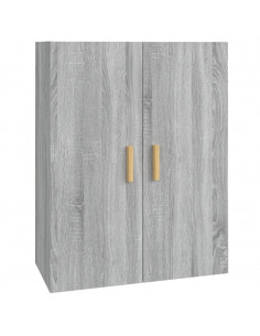 Armadietto Pensile a Parete Grigio Sonoma 69,5x34x90 cm 2