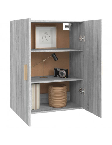 Armadietto Pensile a Parete Grigio Sonoma 69,5x34x90 cm