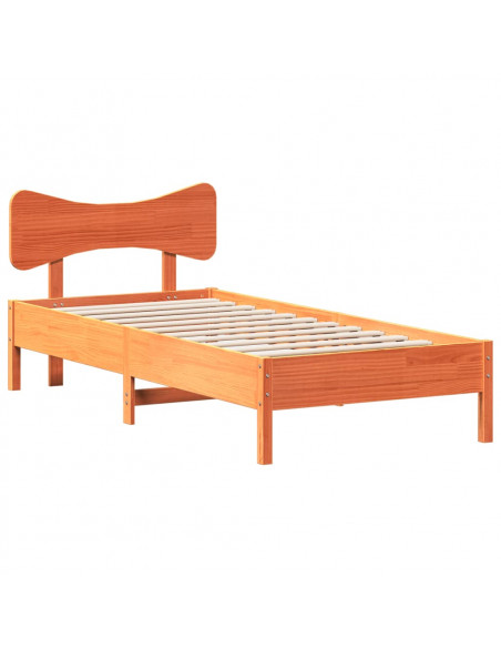 Giroletto senza Materasso Marrone Cera 90x200 cm Massello Pino