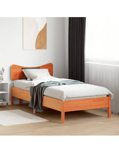 Giroletto senza Materasso Marrone Cera 90x200 cm Massello Pino