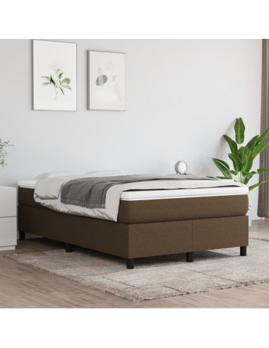 Giroletto a Molle con Materasso Marrone Scuro 120x190cm Tessuto