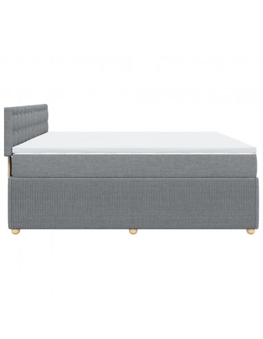 Giroletto a Molle con Materasso Grigio Chiaro 200x200cm Tessuto