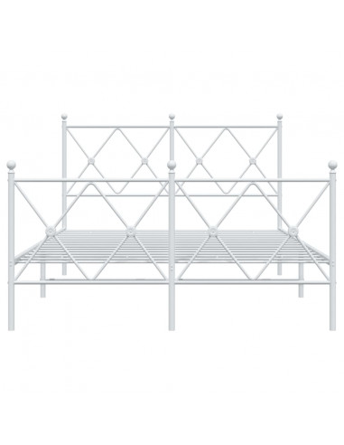 Giroletto con Testiera e Pediera Metallo Bianco 120x190 cm