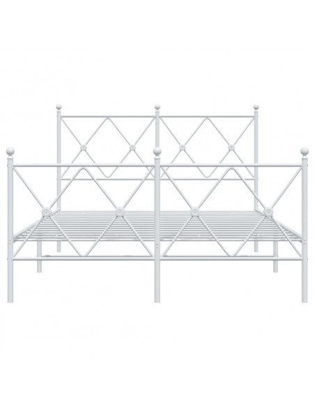 Giroletto con Testiera e Pediera Metallo Bianco 120x190 cm