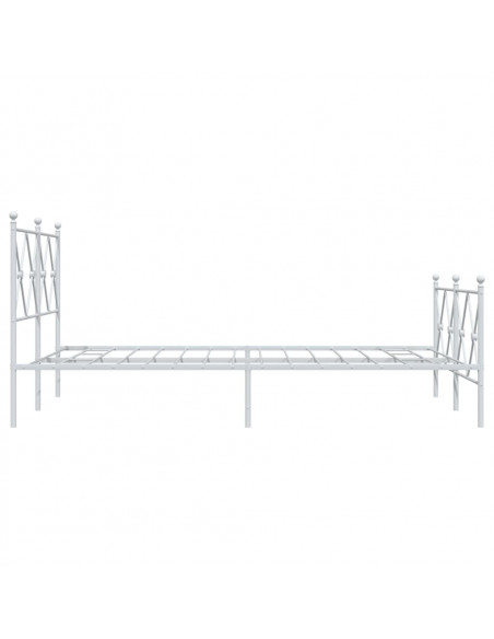 Giroletto con Testiera e Pediera Metallo Bianco 120x190 cm