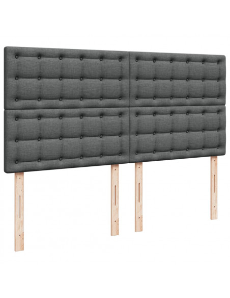 Giroletto a Molle con Materasso Grigio Scuro 180x200 cm Tessuto