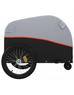 Rimorchio da Bici Nero e Arancione 30 kg in Ferro 2