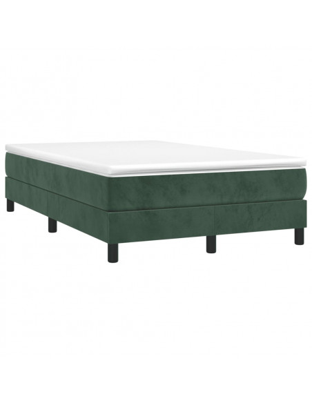 Giroletto a Molle con Materasso Verde Scuro 120x190 cm Velluto
