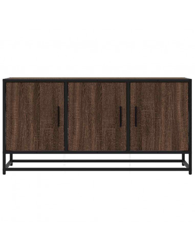 Mobile TV Rovere Marrone 100x35x50 cm Legno Multistrato Metallo