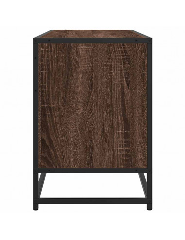 Mobile TV Rovere Marrone 100x35x50 cm Legno Multistrato Metallo